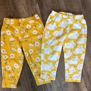 Carter's Yellow and White Floral Leggings